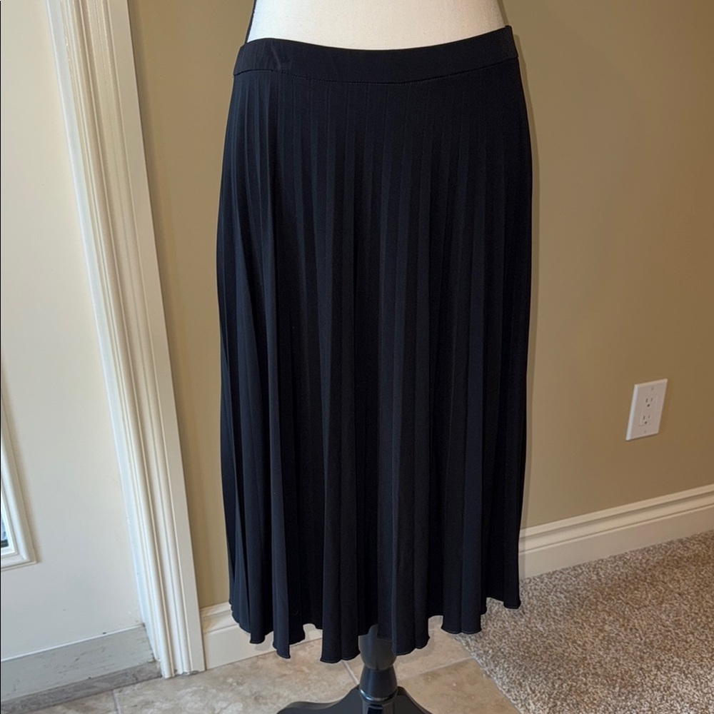 Allison Daley Elegant Black Full Pleated Skirt Flowy Classic Formal Women’s Sz M